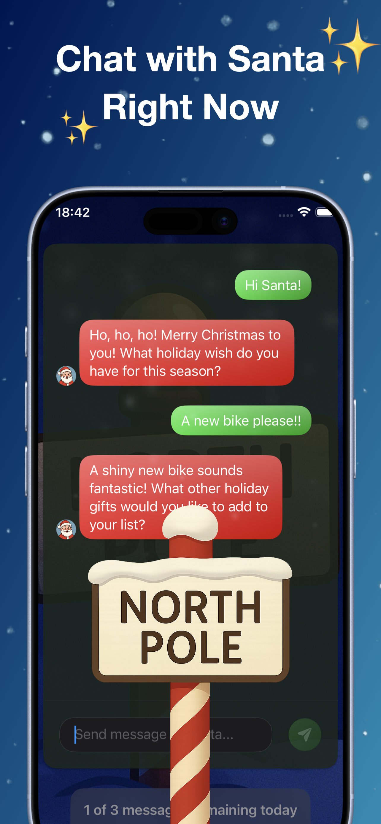 Chat with Santa screen