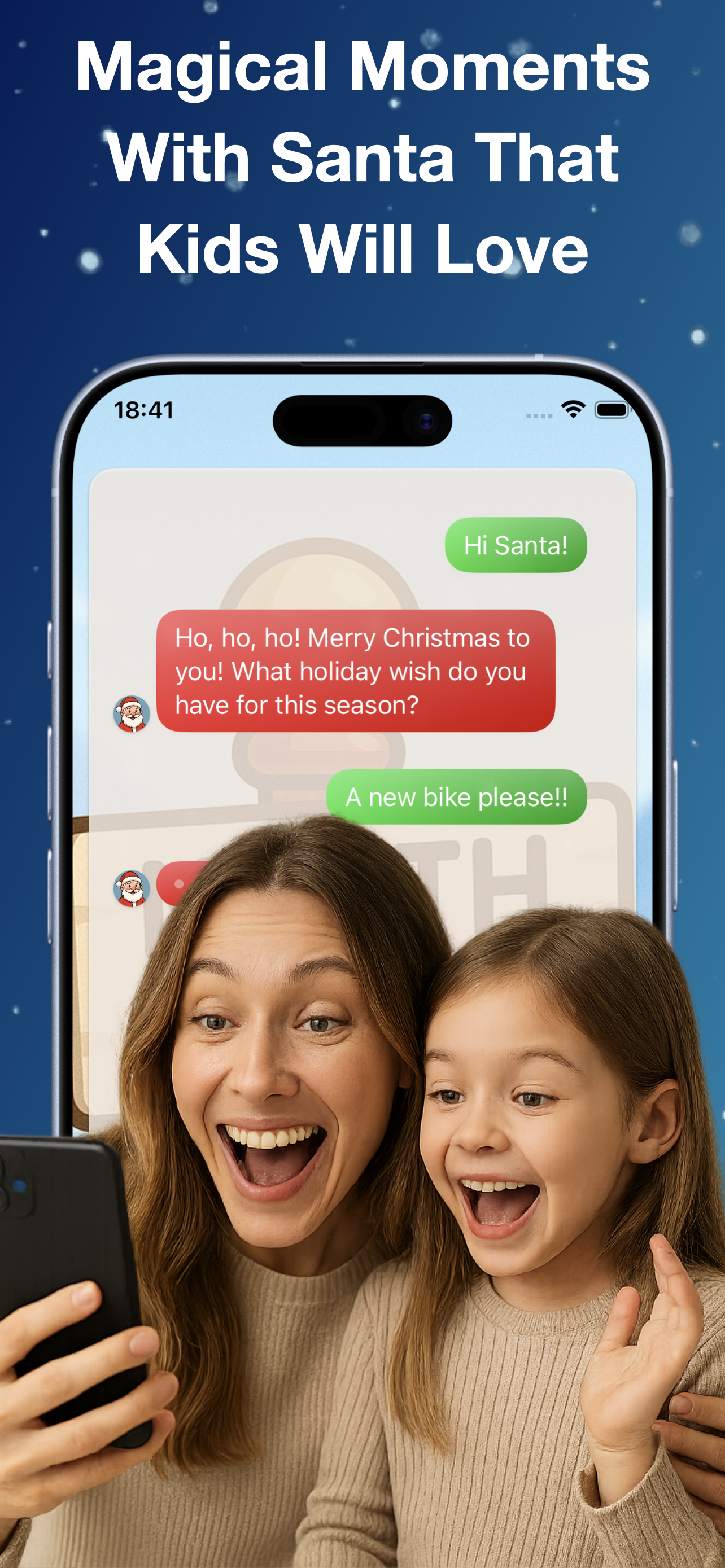 Chat with Santa screen