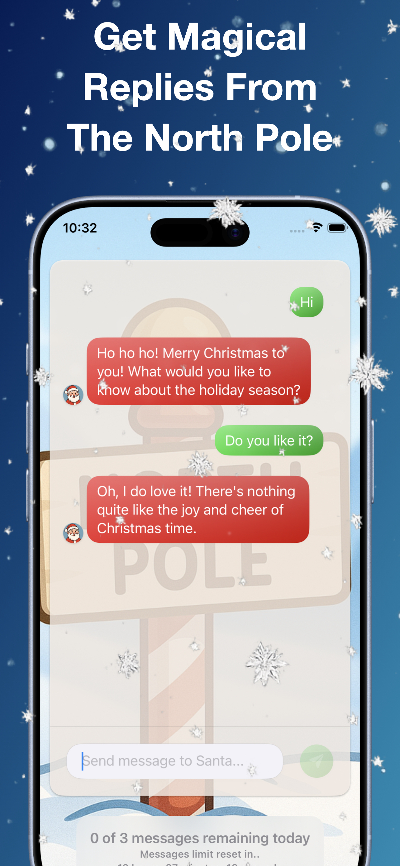 Chat with Santa screen